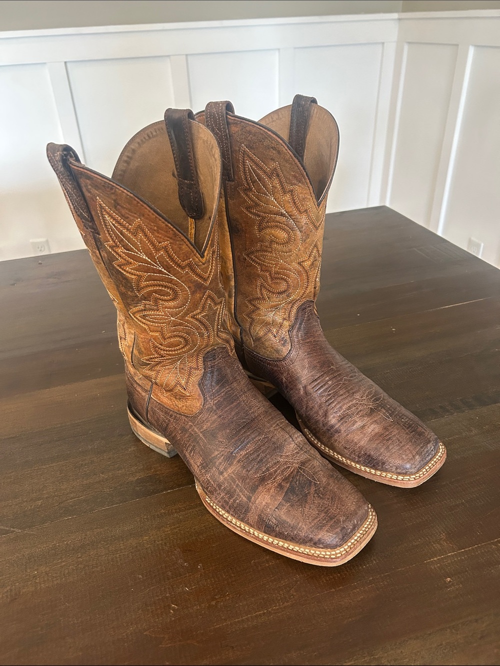 Men's Brown Western Leather Cowboy Boots